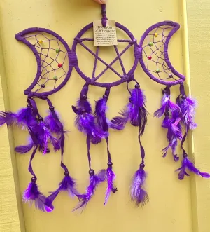 PURPLE TRIPLE MOON DREAM CATCHER