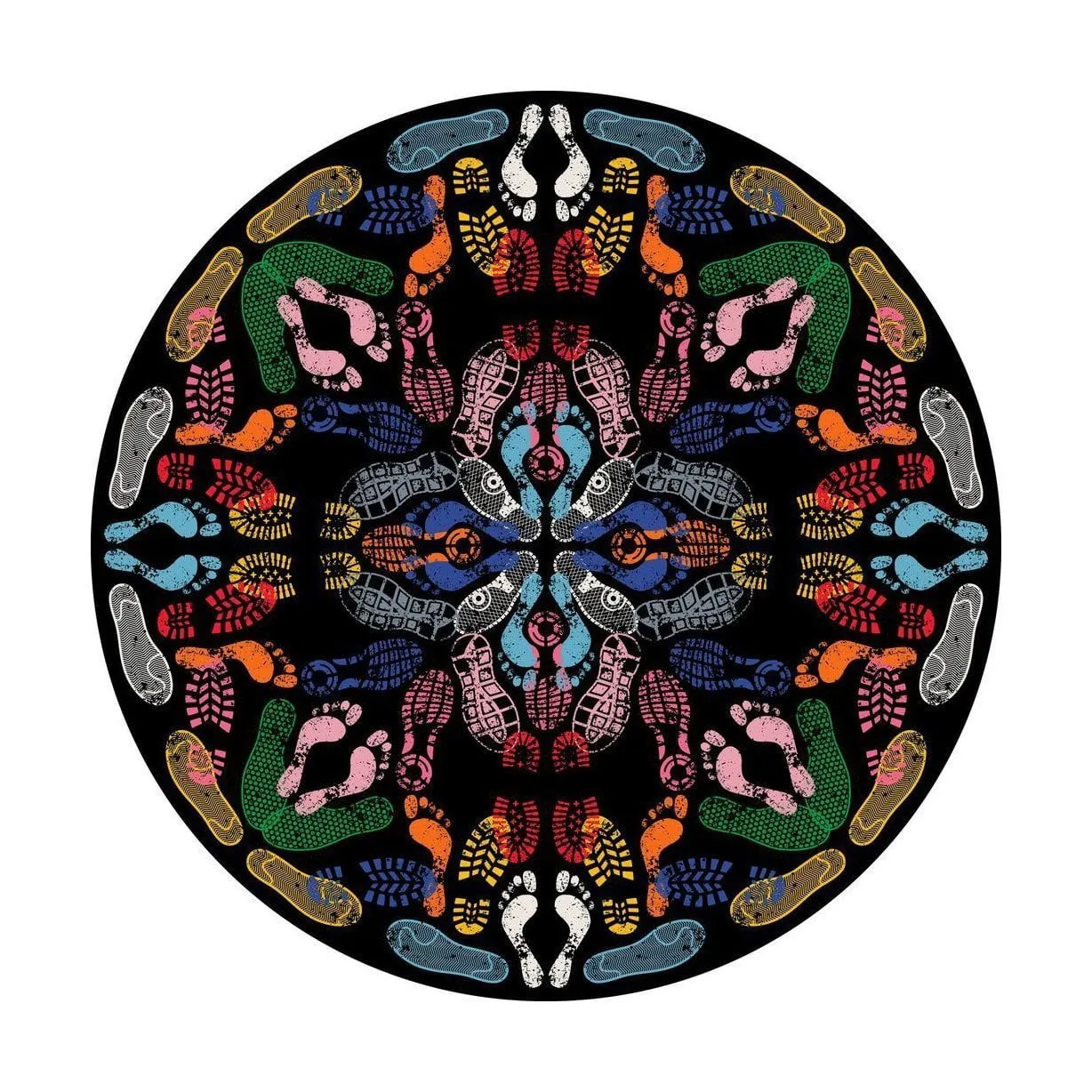 Qeeboo Let's Dance Human Traces Rug ø 200 Cm, Multicoloured Dark