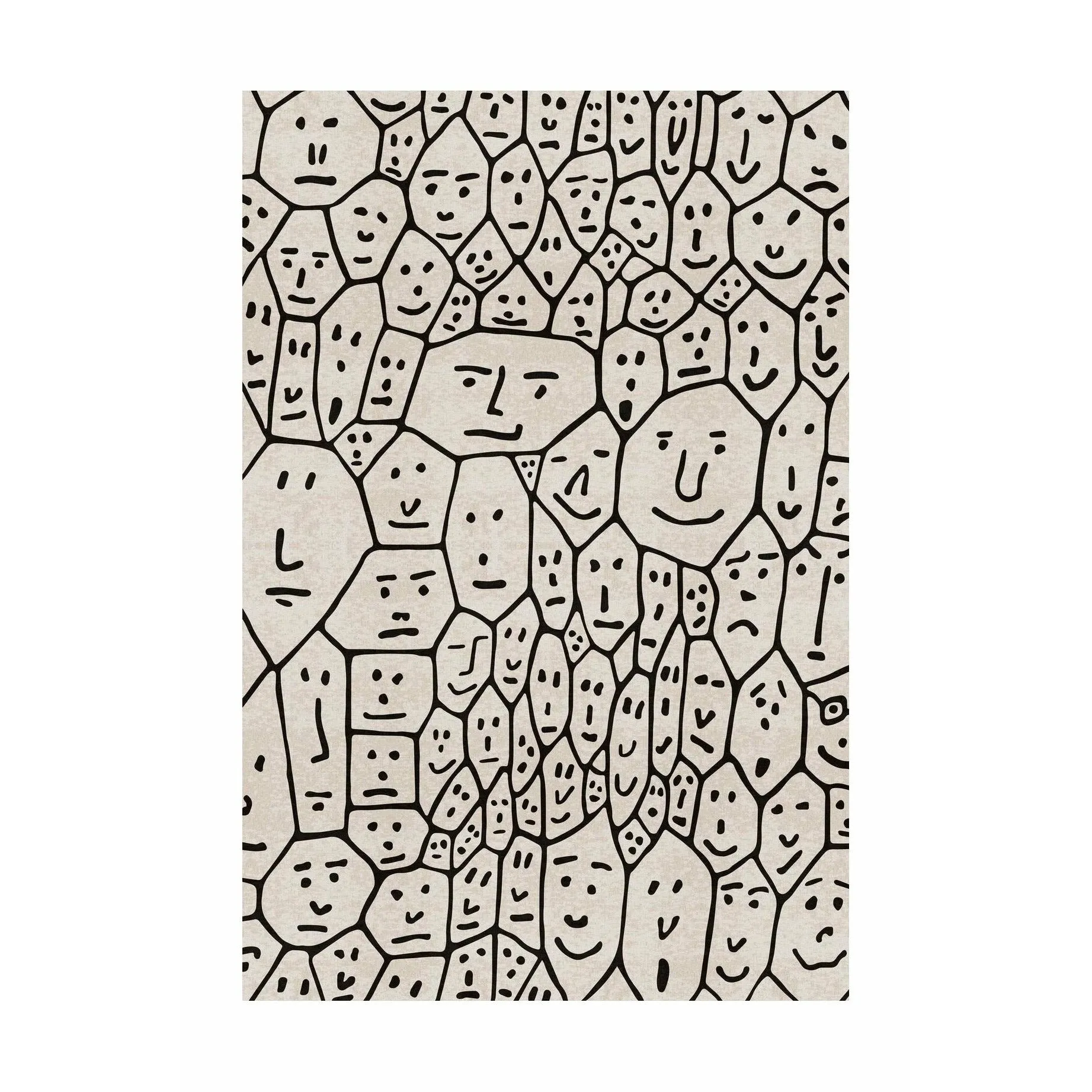 Qeeboo People 1 Rug People 200x300 Cm, Beige