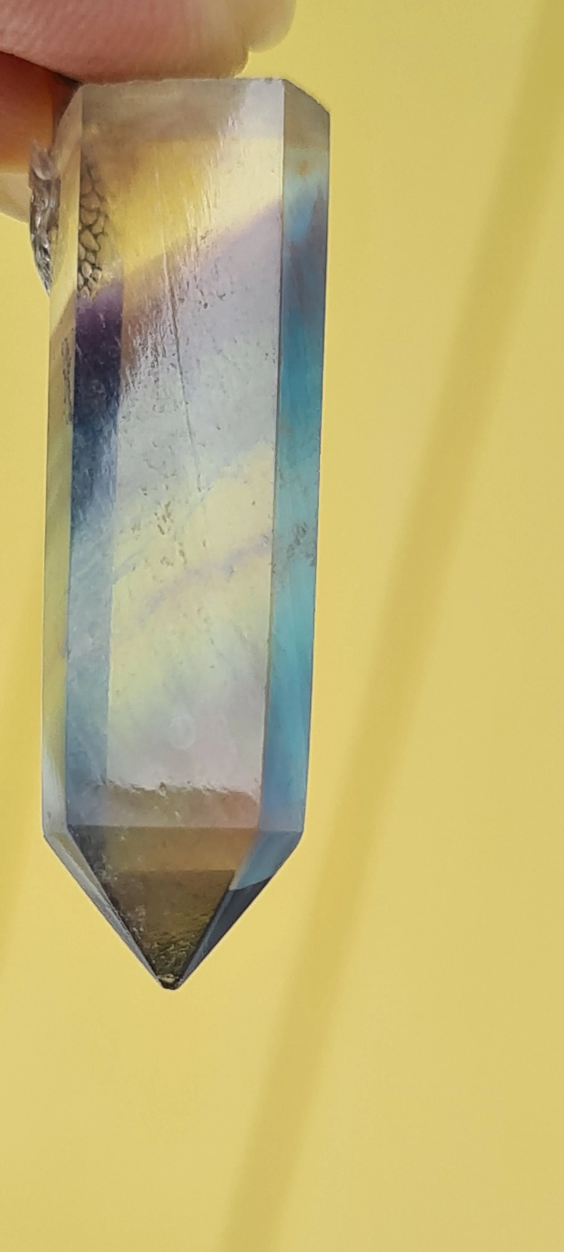 RAINBOW FLOURITE POINT NECKLACE