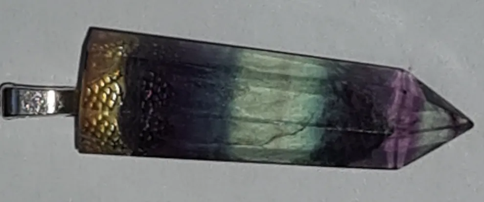 RAINBOW FLOURITE POINT NECKLACE