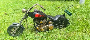 RED BLACK FLAMES MOTORCYCLE