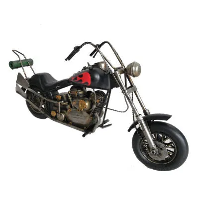 RED BLACK FLAMES MOTORCYCLE