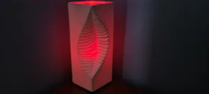 RED LEAF INDENT CERAMIC LAMP