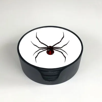 REDBACK SPIDER  SET 6 GLASS COASTERS