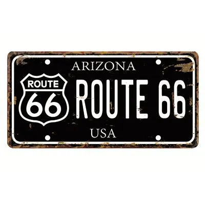 ROUTE 66 NUMBER PLATE METAL WALL ART