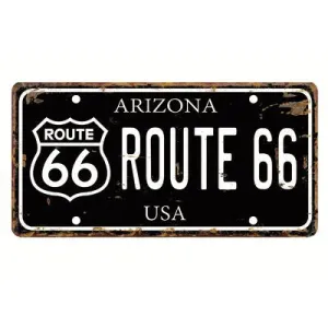 ROUTE 66 NUMBER PLATE METAL WALL ART