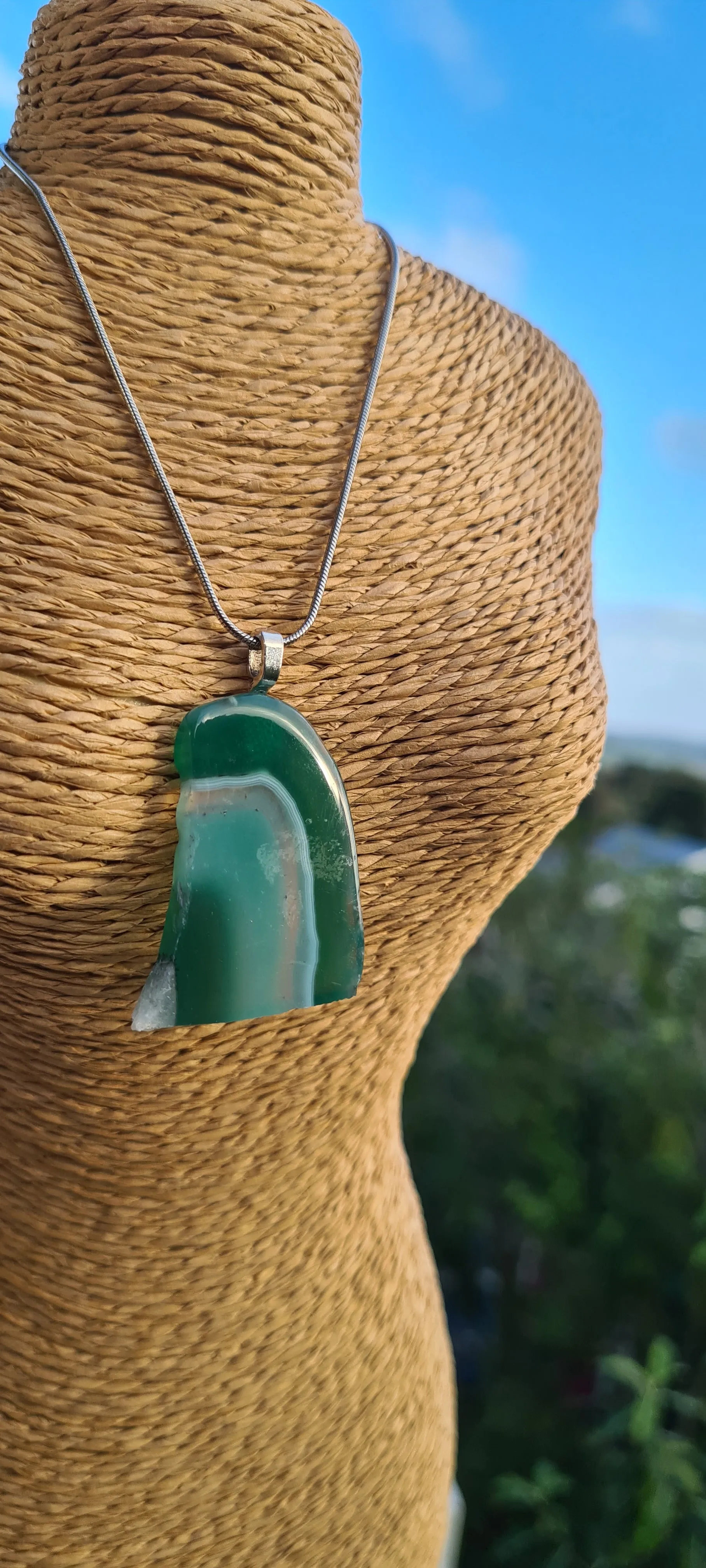 Sale💥STUNNING GREEN AGATE PENDANTS-put together by me