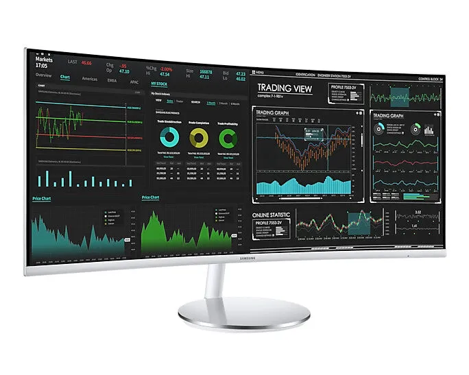 Samsung LC34J791WTPXXU 34" 4K Ultra HD Curved Monitor - 100Hz, 4ms, VA, AMD FreeSync, Height Adjustable, Speakers, Grey