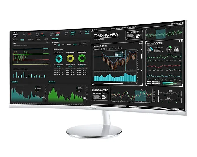 Samsung LC34J791WTPXXU 34" 4K Ultra HD Curved Monitor - 100Hz, 4ms, VA, AMD FreeSync, Height Adjustable, Speakers, Grey