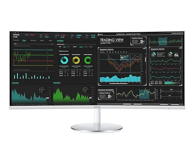 Samsung LC34J791WTPXXU 34" 4K Ultra HD Curved Monitor - 100Hz, 4ms, VA, AMD FreeSync, Height Adjustable, Speakers, Grey