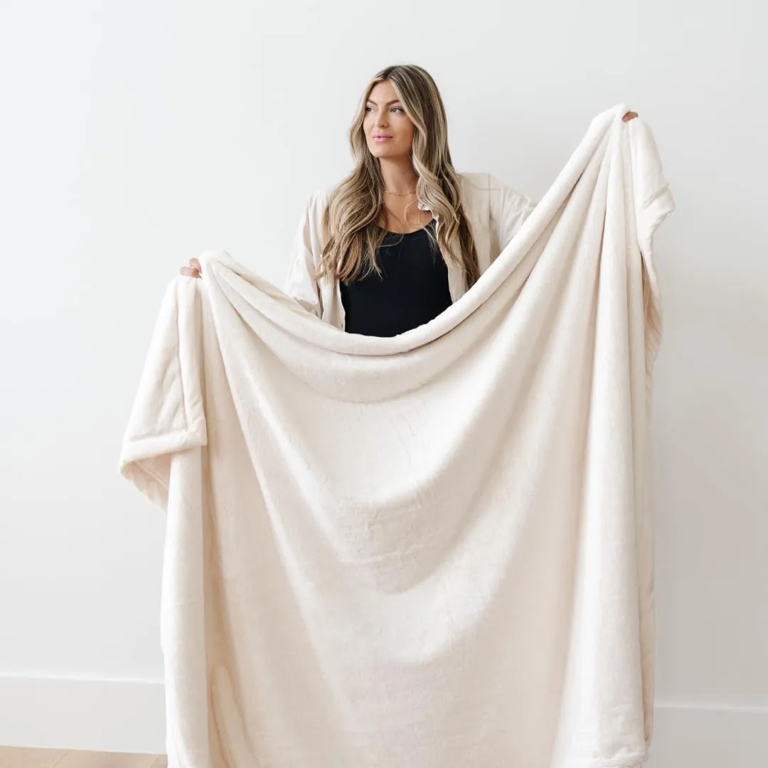 Saranoni Extra Large Lush Blanket, Natural