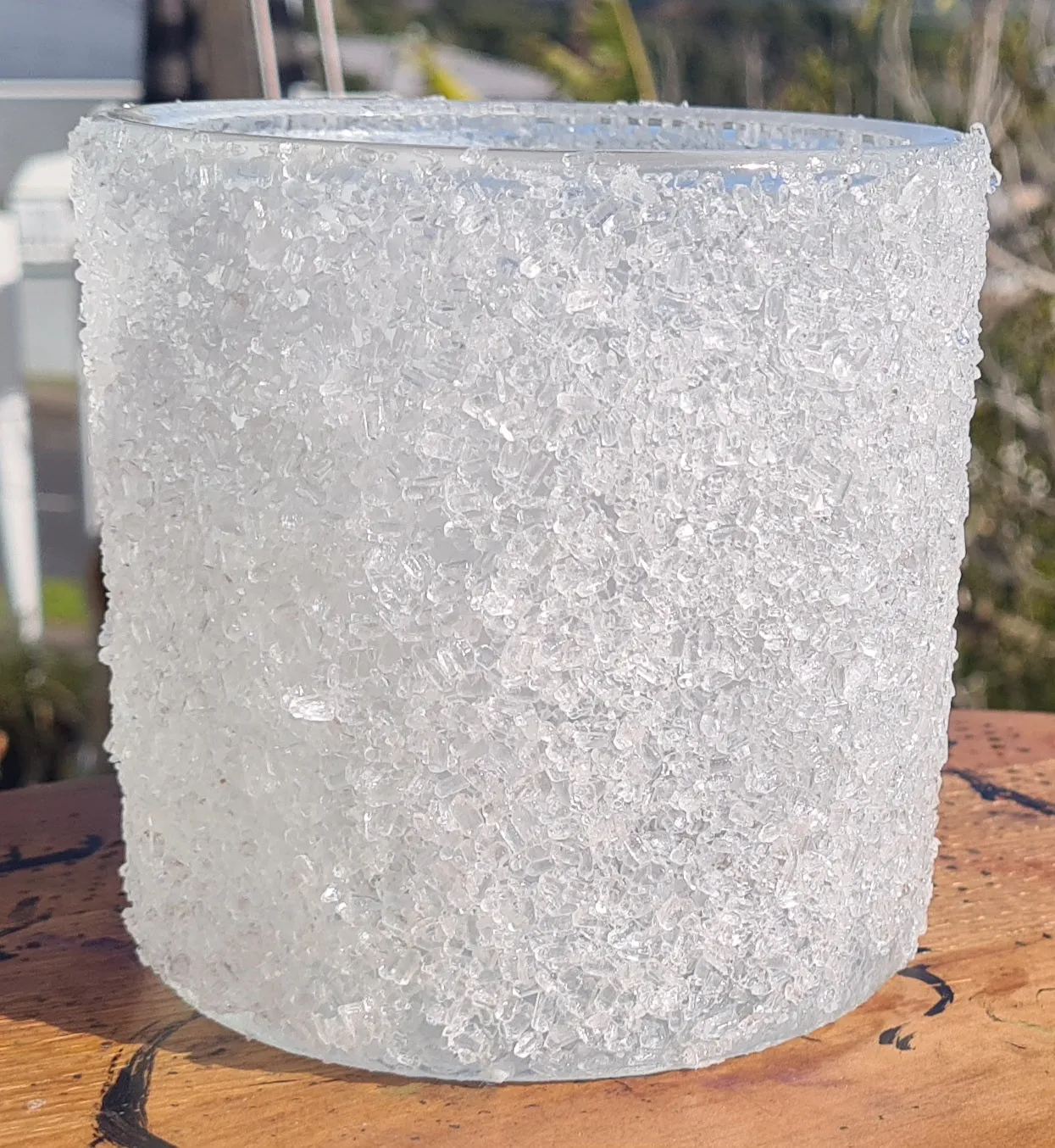 SHIMMERING CRYSTALLY LOOKING CANDLE HOLDERS
