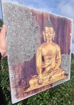 SHIMMERING MANDALA BUDDHA MANDALA CANVAS PRINT