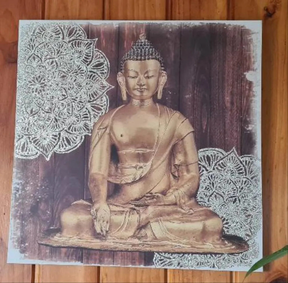 SHIMMERING MANDALA BUDDHA MANDALA CANVAS PRINT