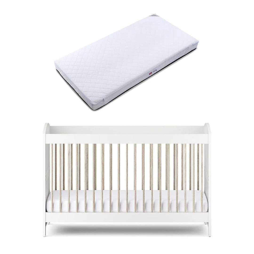 Silver Cross Valencia Cot Bed - Ash White