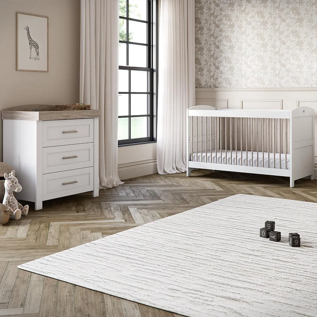 Silver Cross Valencia Cot Bed - Ash White