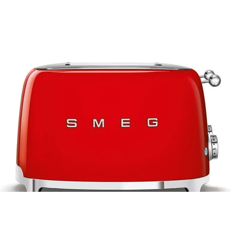Smeg 50's Retro Style 4 Slice Pastel Red Toaster | TSF03RDUK
