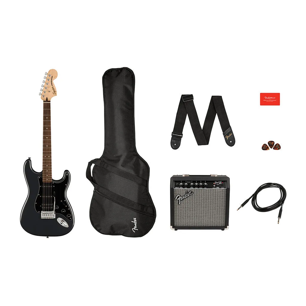 Squier Affinity Series Stratocaster HSS Pack in Charcoal Frost Metallic