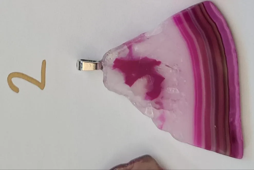 STUNNING PINK AGATE PENDANTS-put together by me