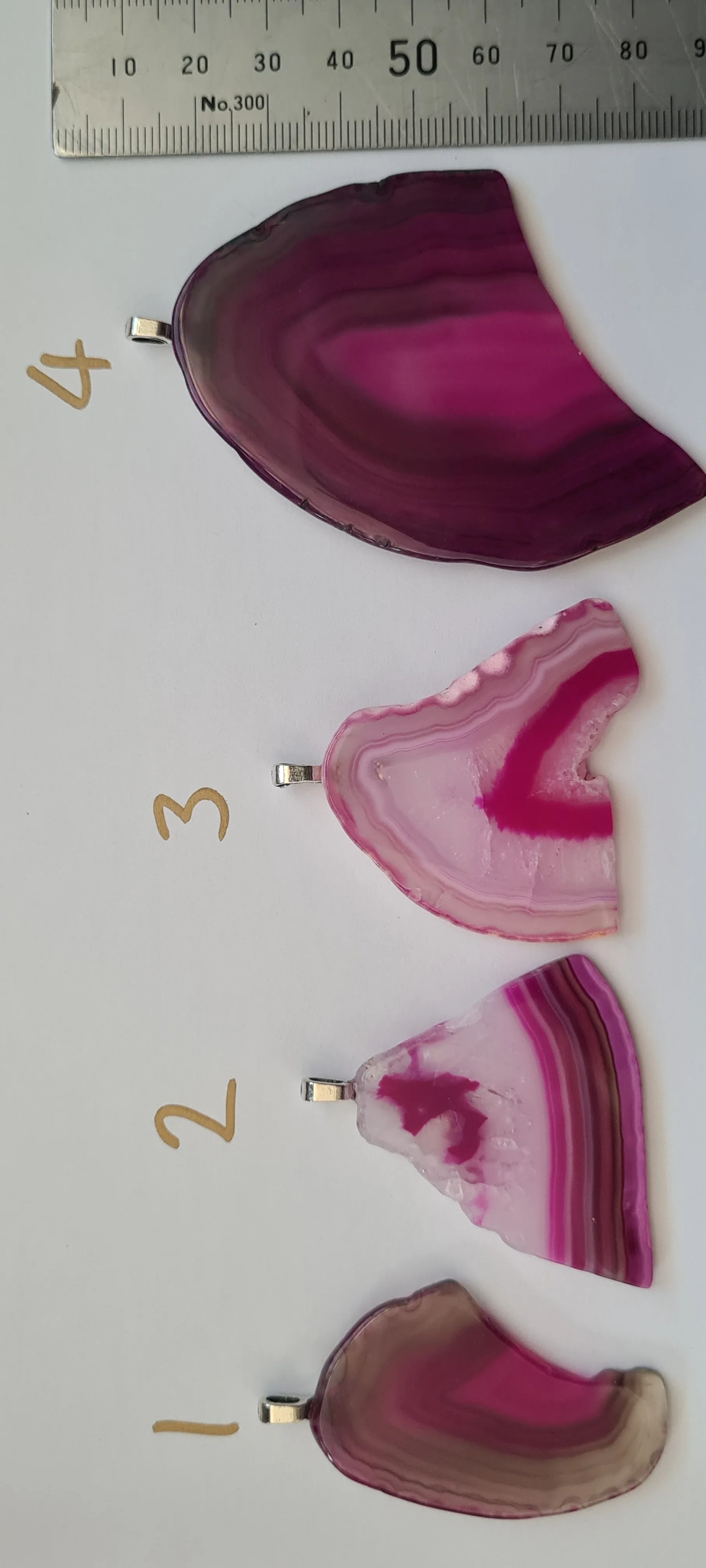 STUNNING PINK AGATE PENDANTS-put together by me