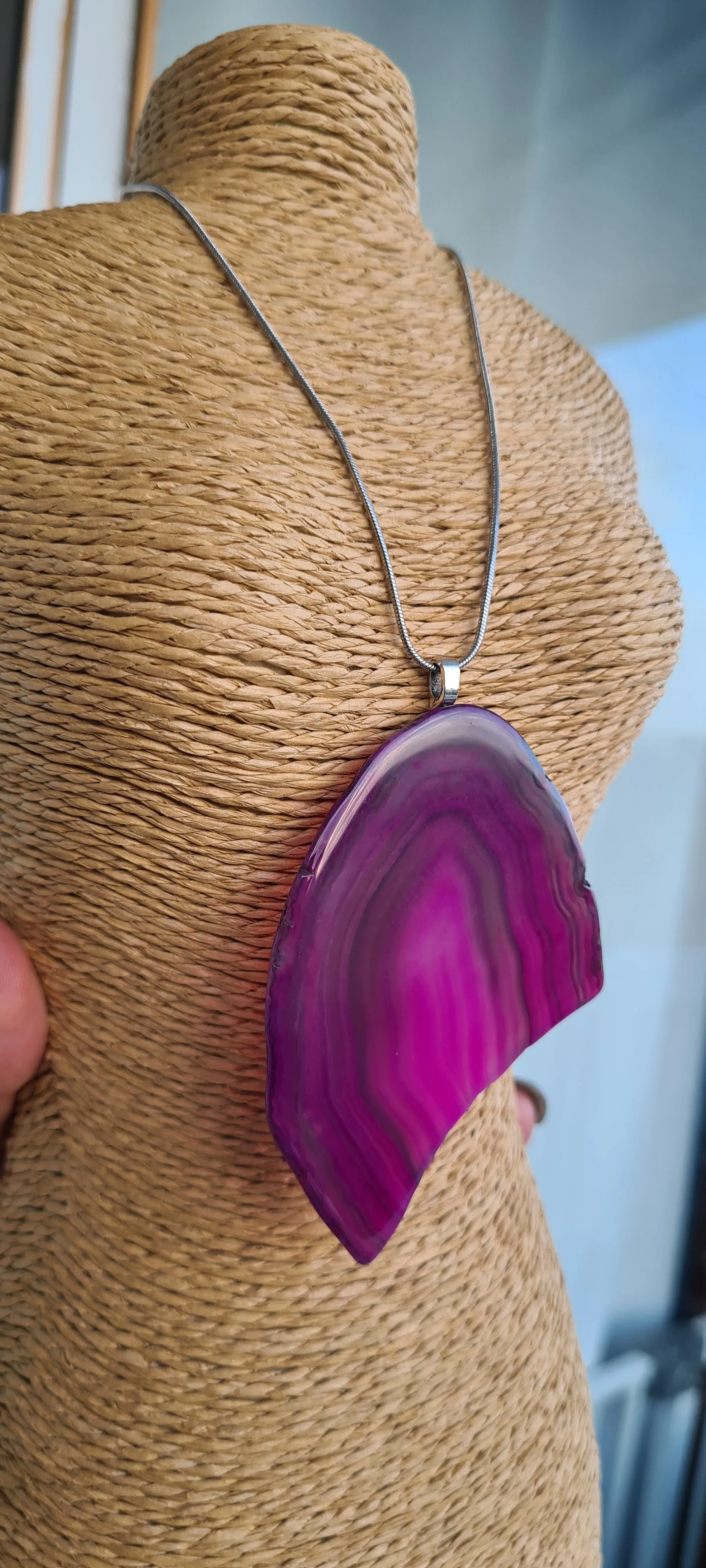 STUNNING PINK AGATE PENDANTS-put together by me