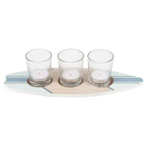 SURFBOARD TEA LIGHT CANDLE HOLDER