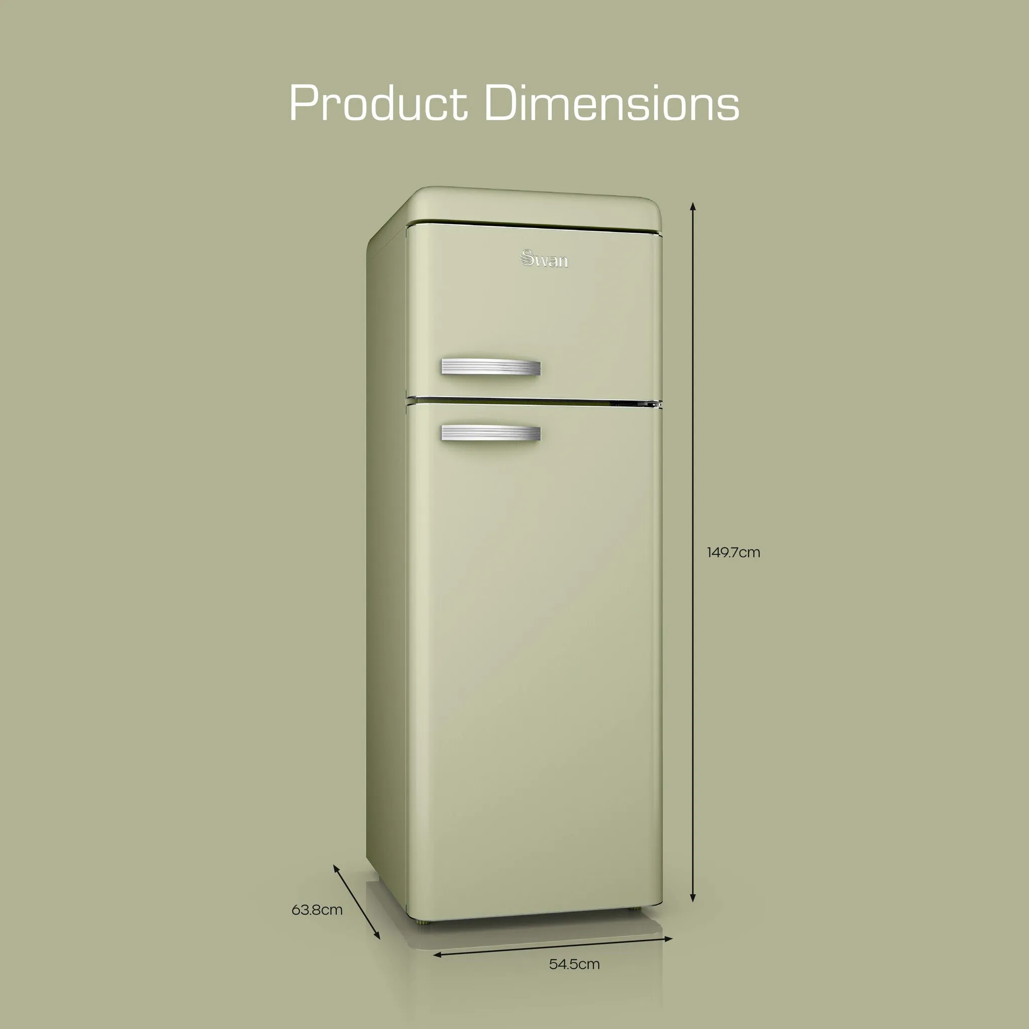 Swan SR11010GNE fridge-freezer Freestanding 168 L E Green