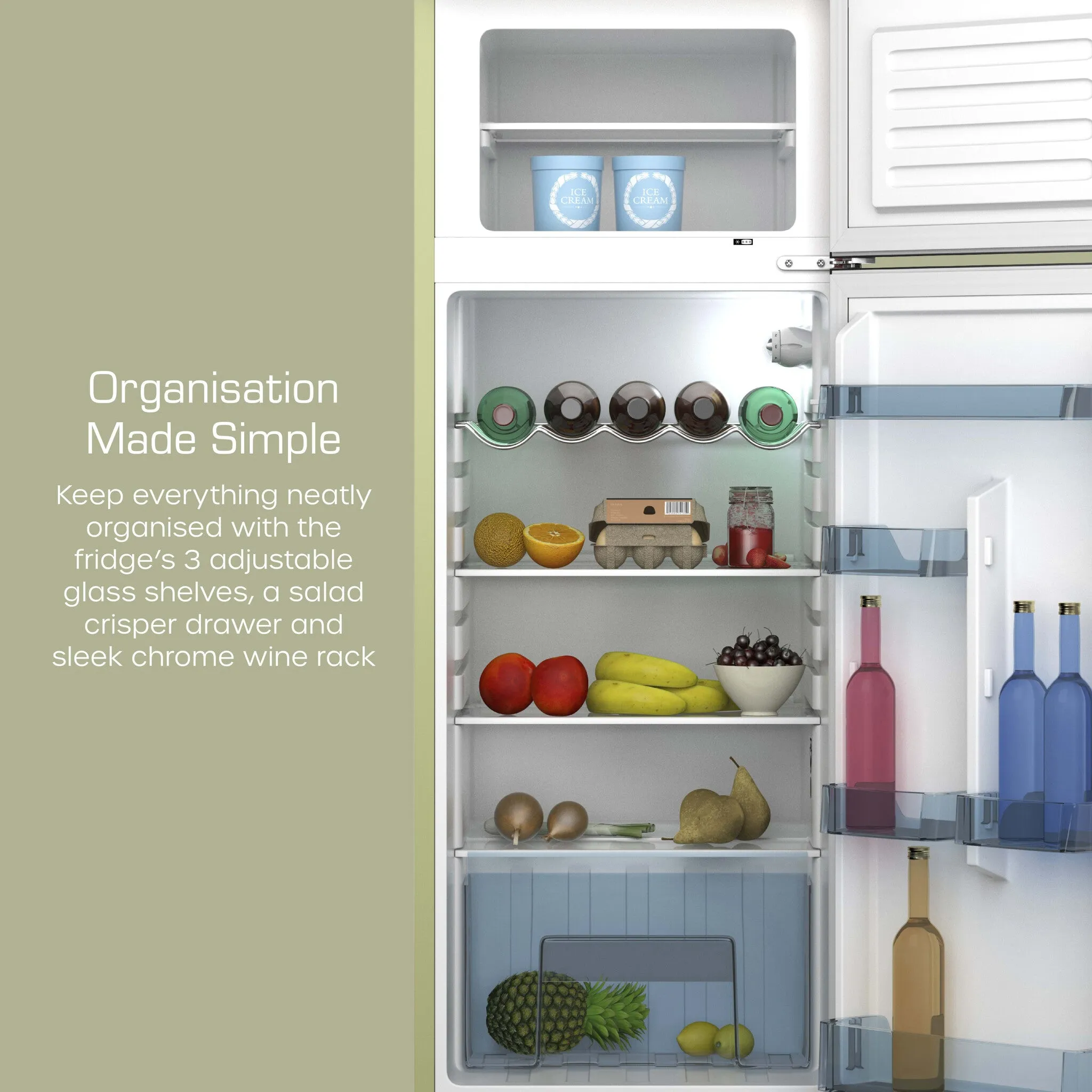 Swan SR11010GNE fridge-freezer Freestanding 168 L E Green