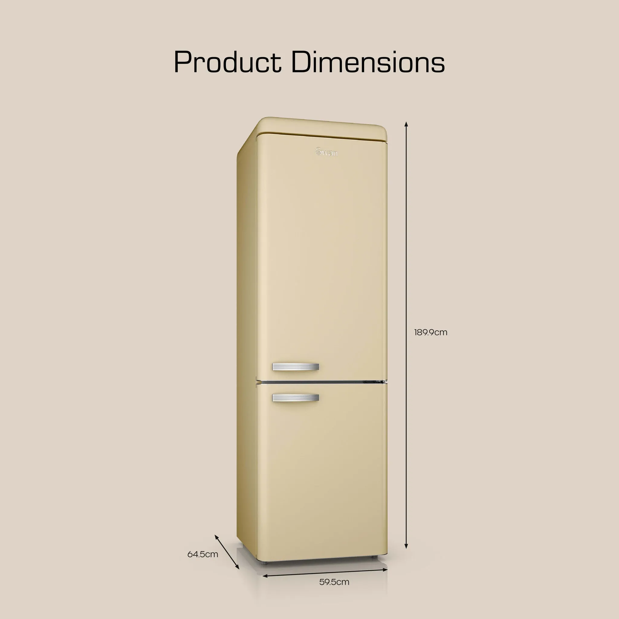 Swan SR11020CNE fridge-freezer Freestanding 211 L E Cream