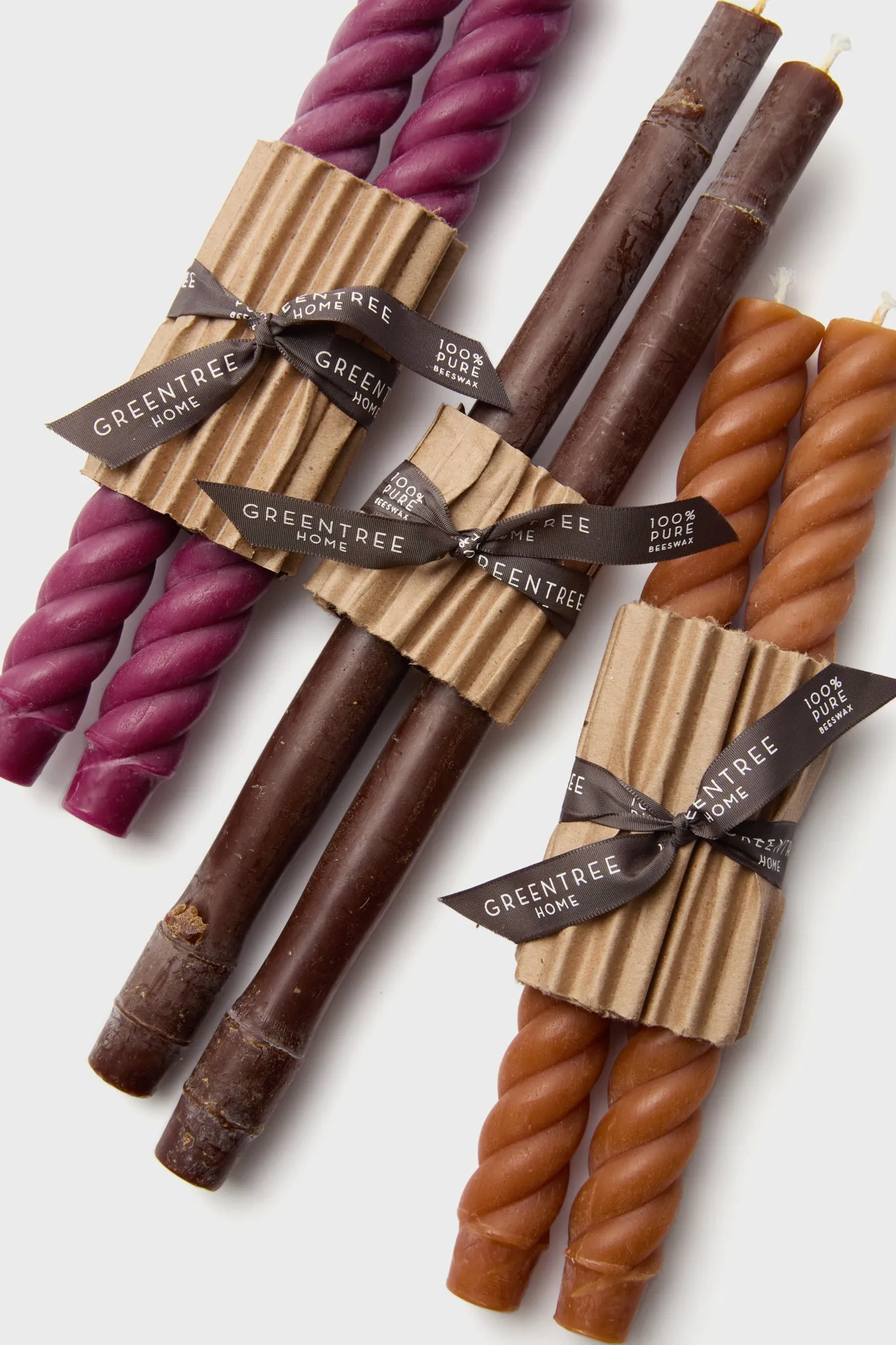 Terracotta Rope Tapers Pair