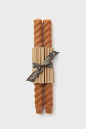 Terracotta Rope Tapers Pair