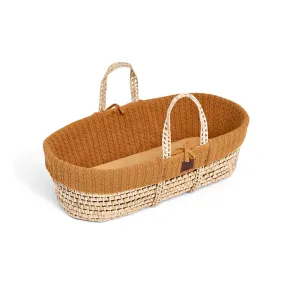 The Little Green Sheep Organic Knitted Moses Basket & Mattress - Honey