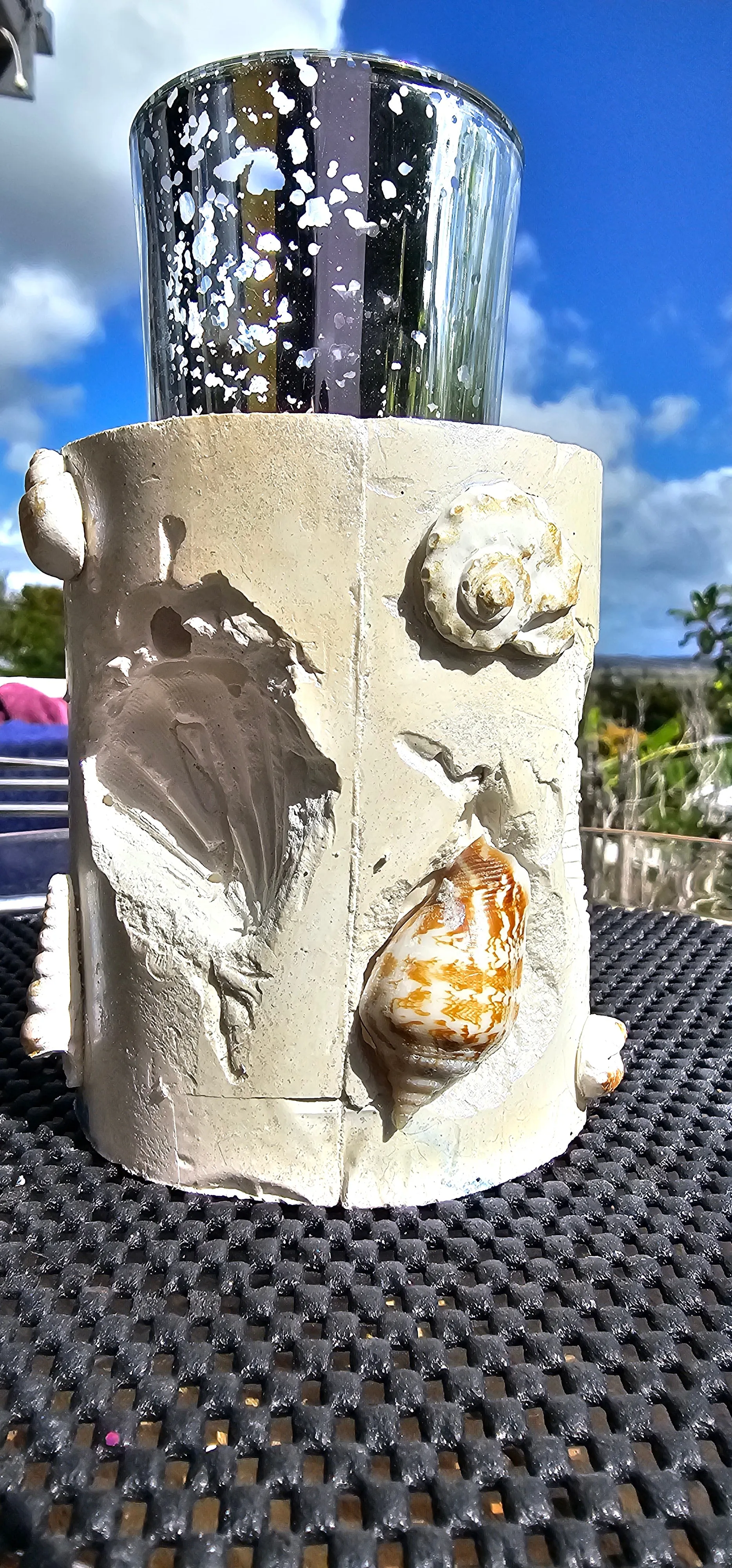 UNIQUE SHELL CANDLE HOLDER
