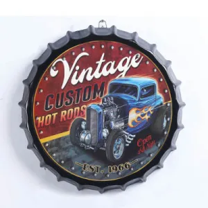 VINTAGE BOTTLE TOP  METAL WALL ART