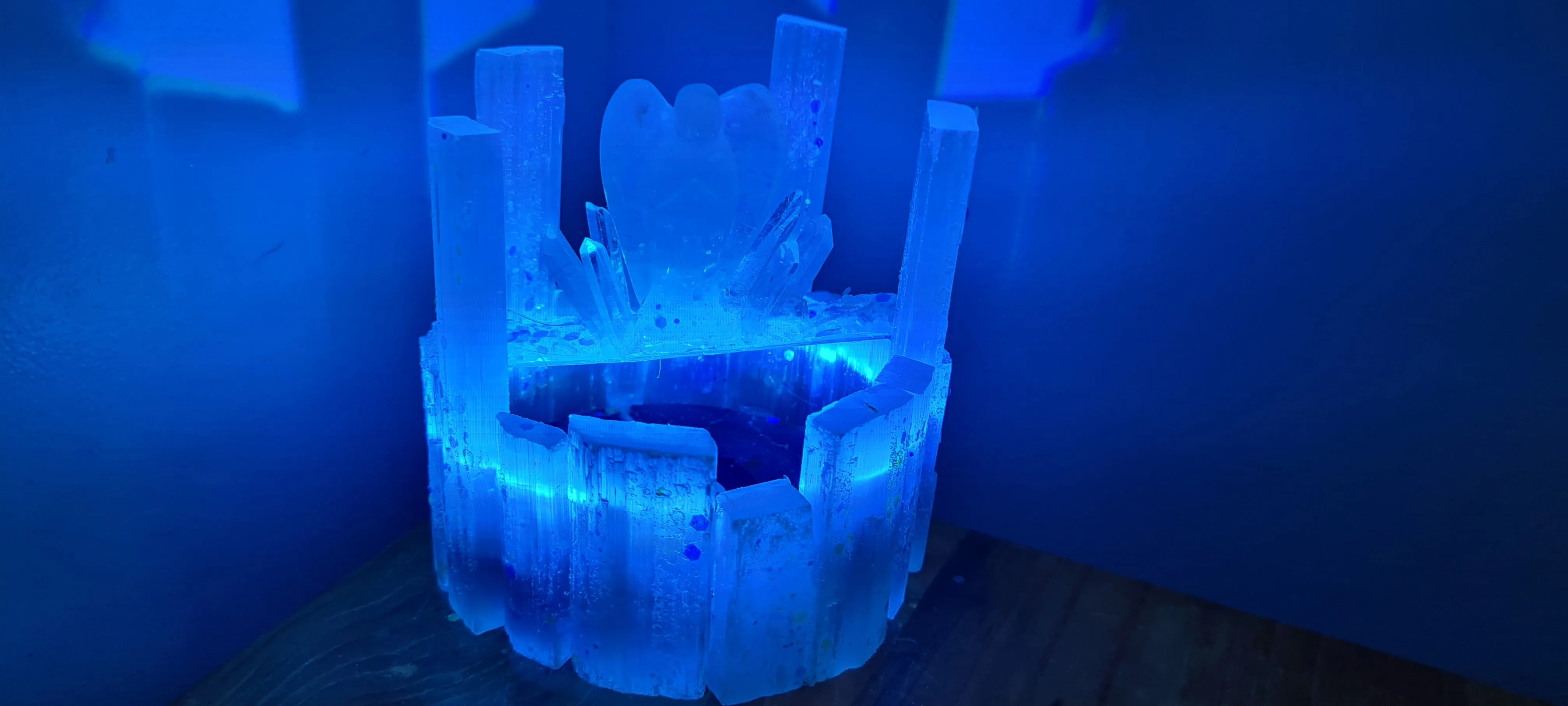 WISHING WELL ANGELIC SELENITE CRYSTAL LAMP made by me