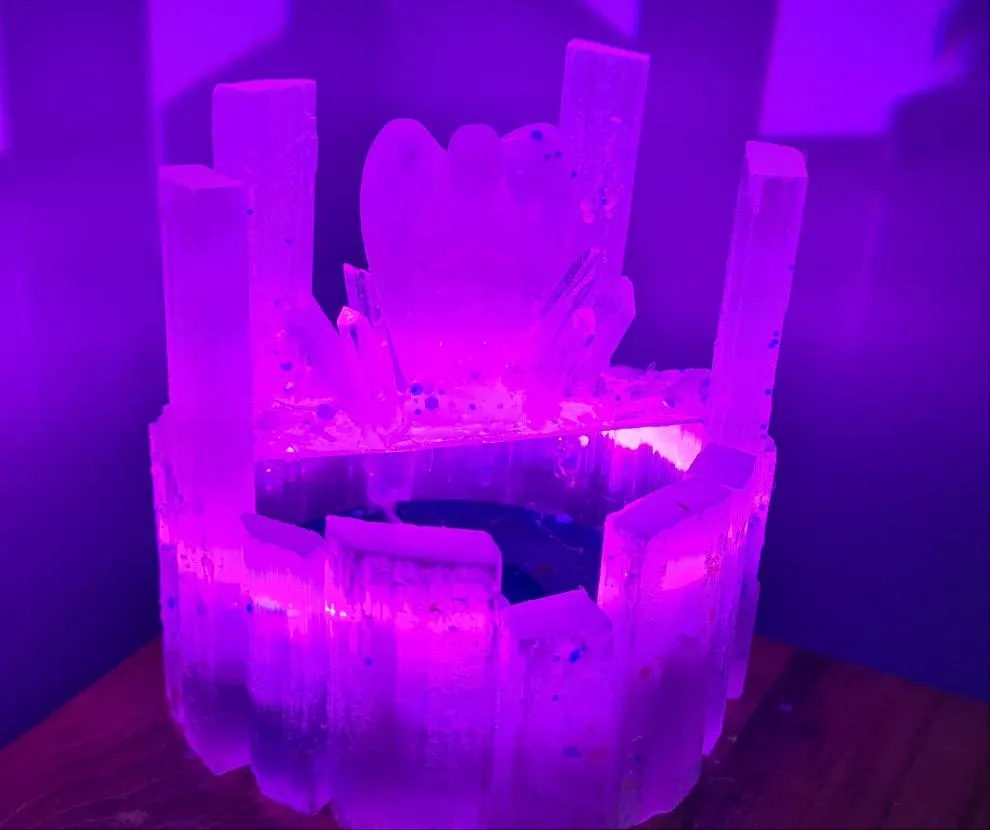 WISHING WELL ANGELIC SELENITE CRYSTAL LAMP made by me