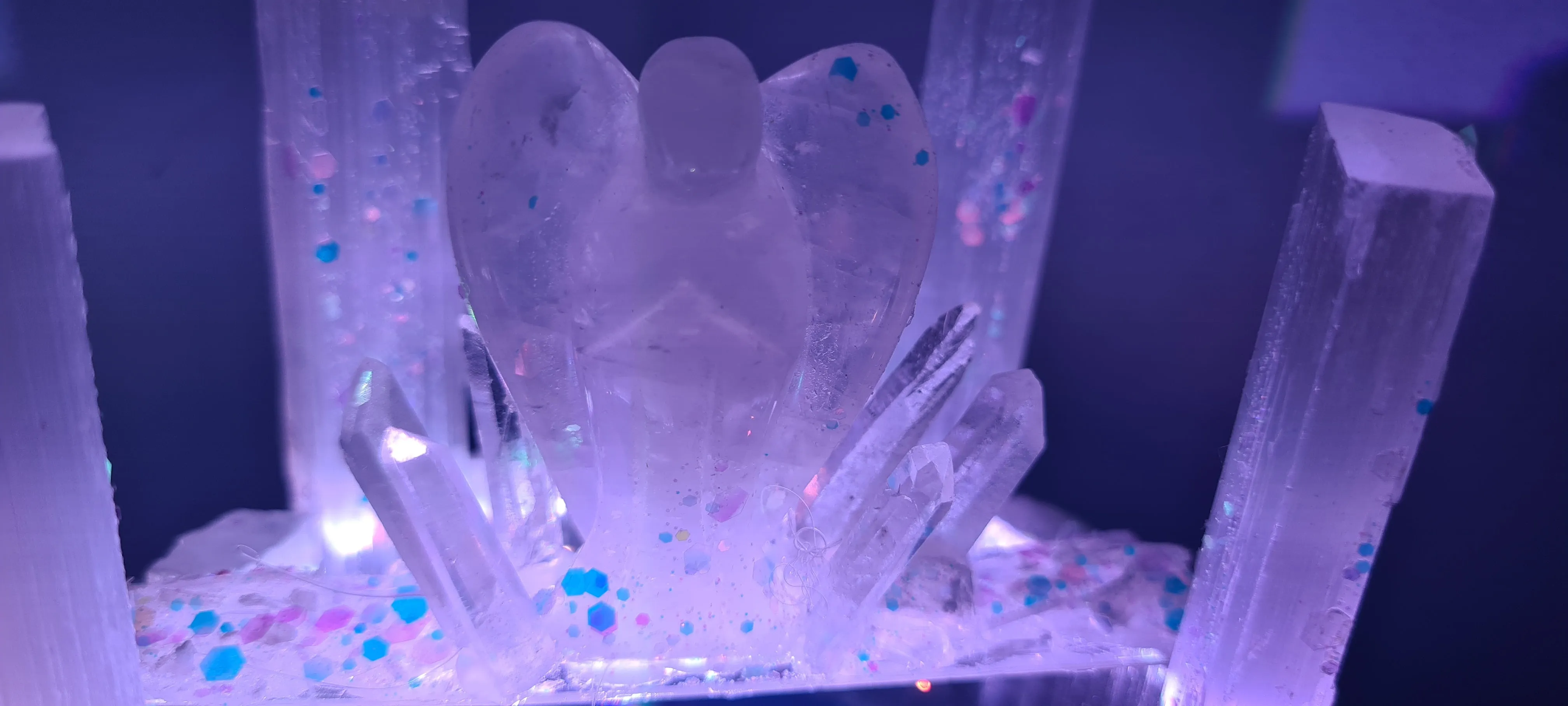 WISHING WELL ANGELIC SELENITE CRYSTAL LAMP made by me