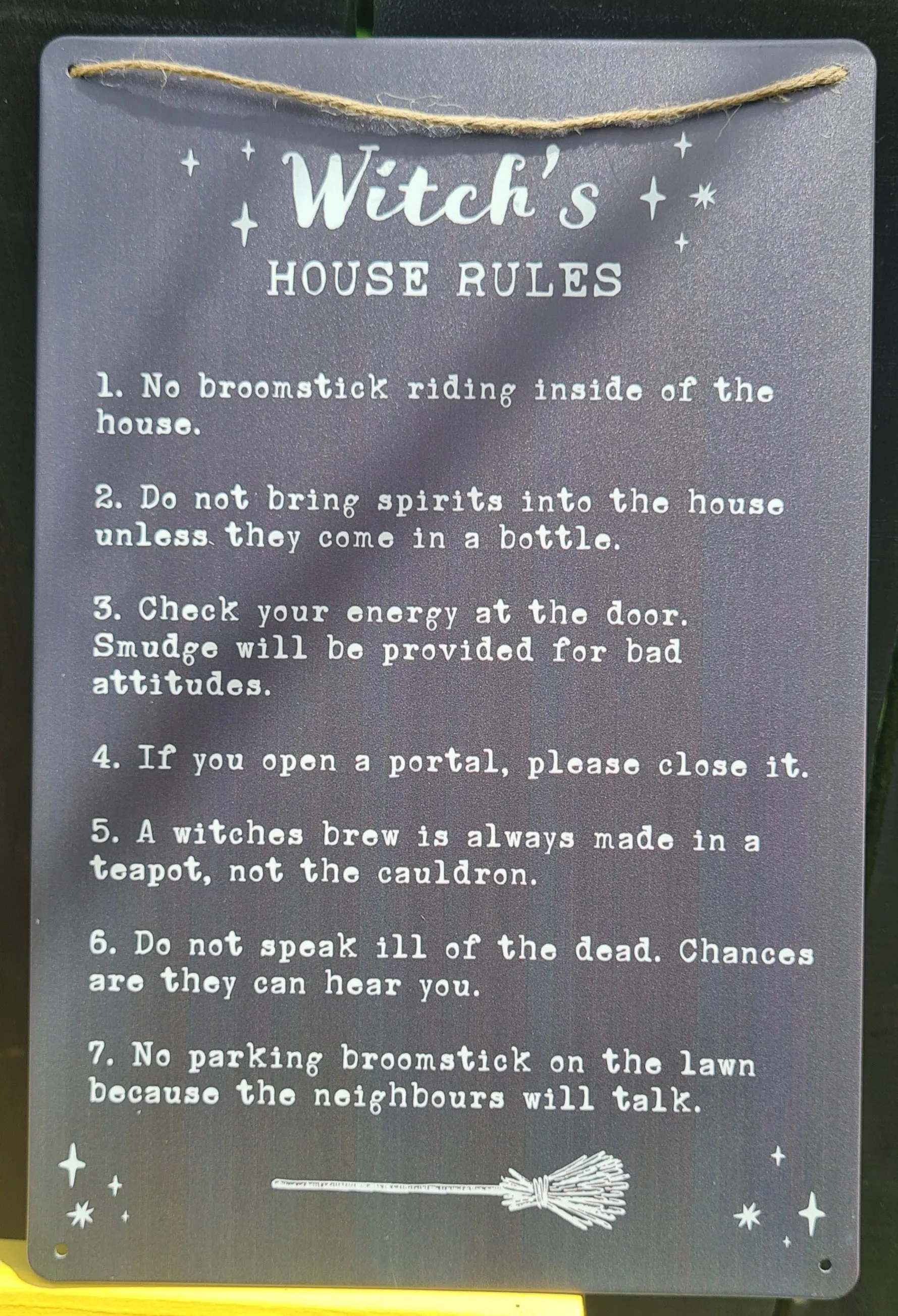 WITCH'S RULES METAL ART SIGNS