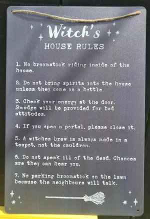 WITCH'S RULES METAL ART SIGNS