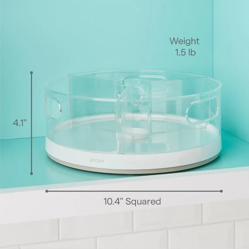 Youcopia | Crazy Susan Turntable With 3 Bins