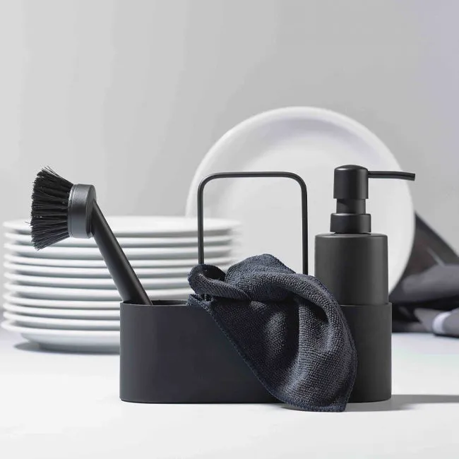 Zone | Dishwashing Set 3/ST Black/White 19x6x20.5cm/7.5x2x8"