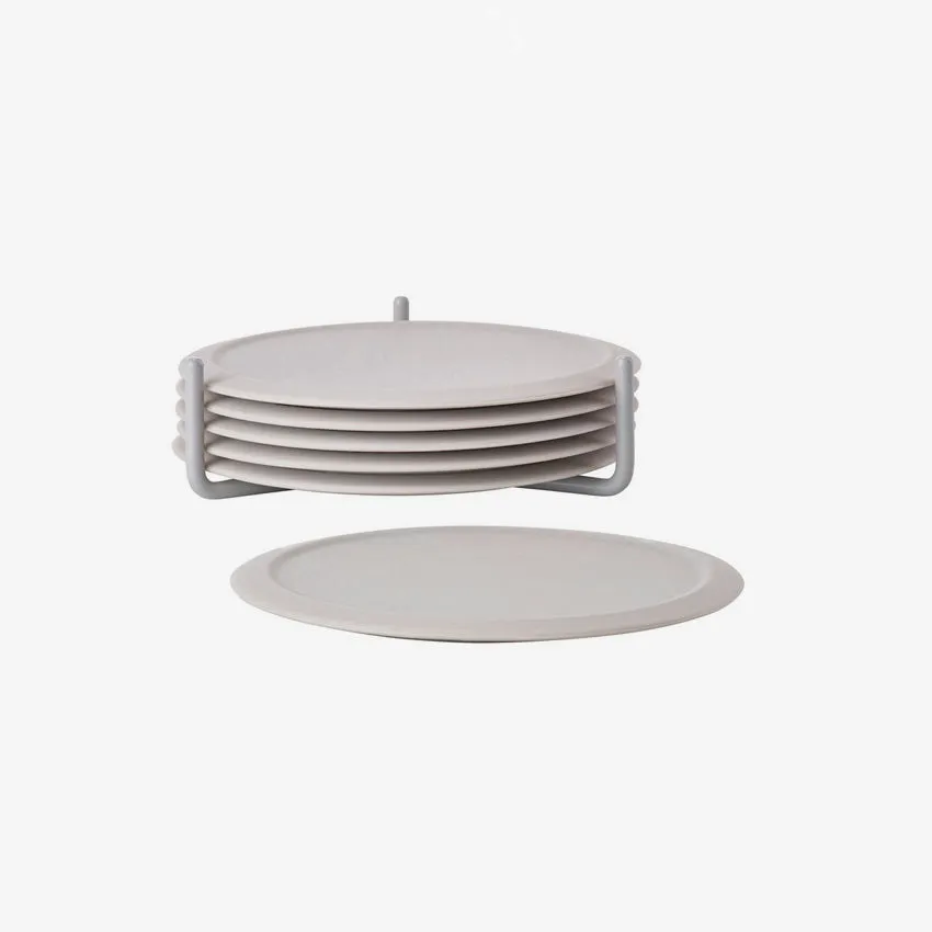 Zone | Singles Coasters With Holder Silicone - Set of 6
