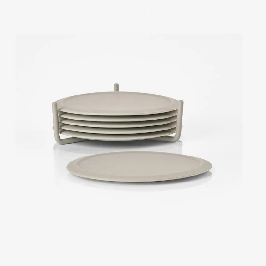 Zone | Singles Coasters With Holder Silicone - Set of 6