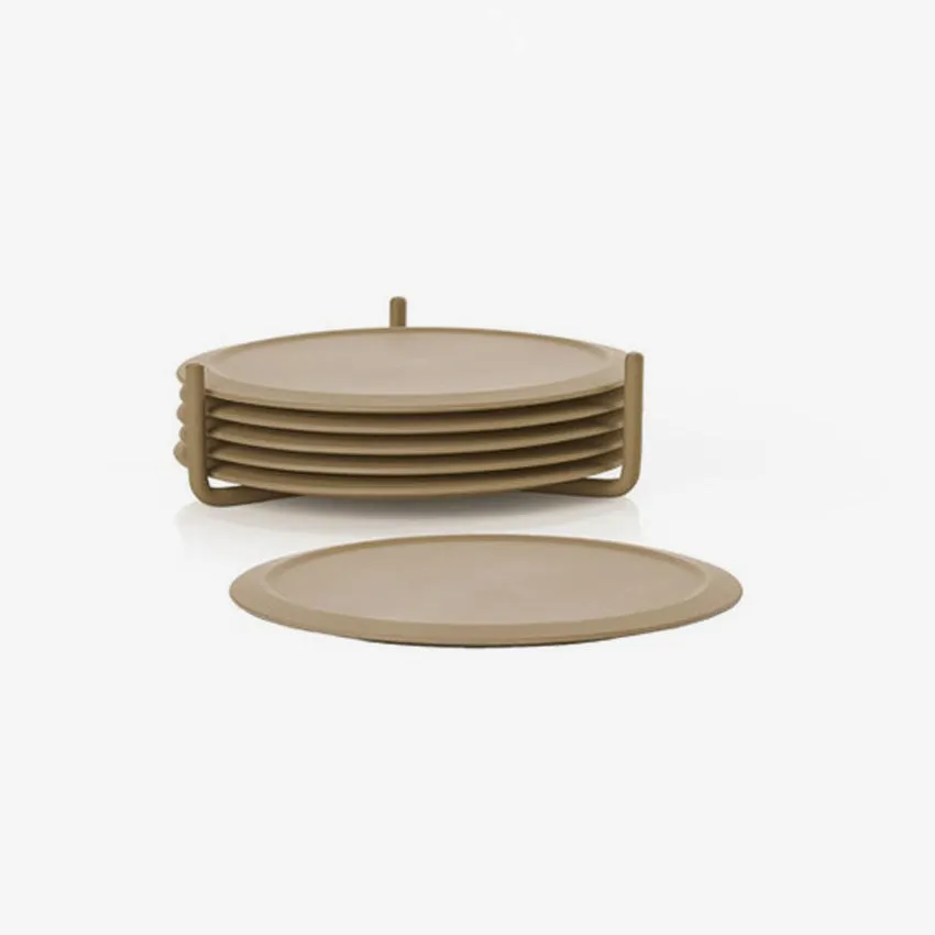 Zone | Singles Coasters With Holder Silicone - Set of 6