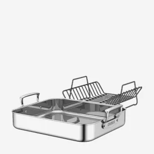 Zwilling | Plus Multi-Use Rectangular Roaster with Rack Silver Stainless Steel